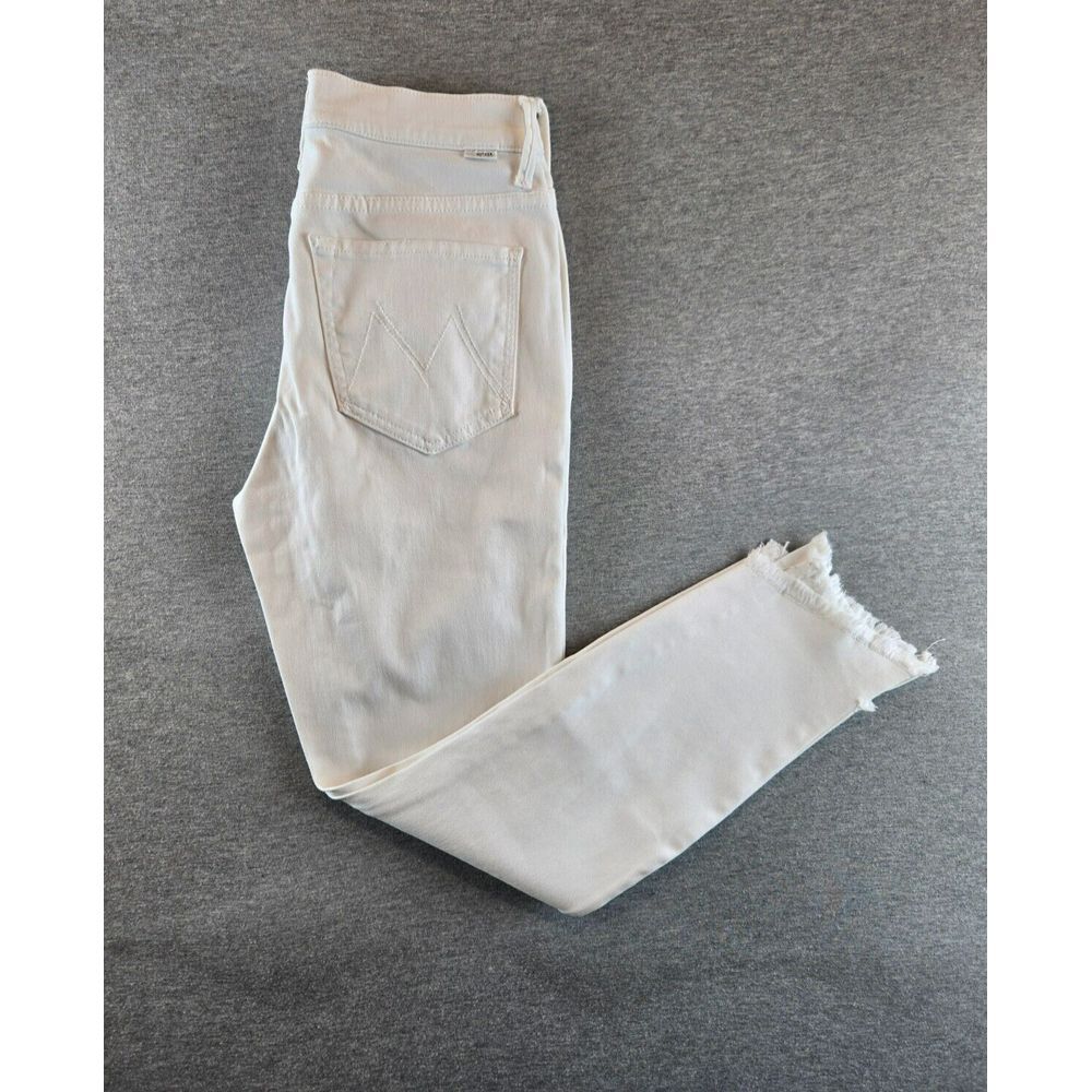 Mother Women's The Looker Two Step Ankle Fray -Glass Slipper White - Size 26